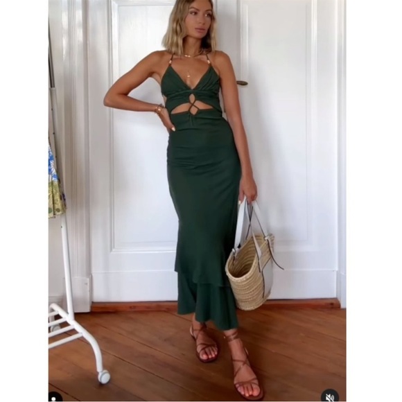 RUFFLED LINEN BLEND DRESS - Picture 2 of 7